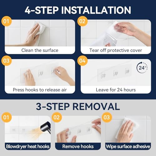 YASONIC 5-Pack Shower Caddy Adhesive Replacement - Image 6