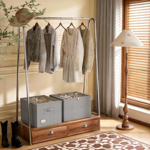 Shoe Organizer for Closet, 2 Pack Foldable Shoe Storage Box - Image 3