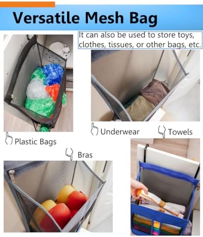 ALYER Hanging Plastic Grocery Bag Holder and Dispenser, Mesh Over the Cabinet - Image 4