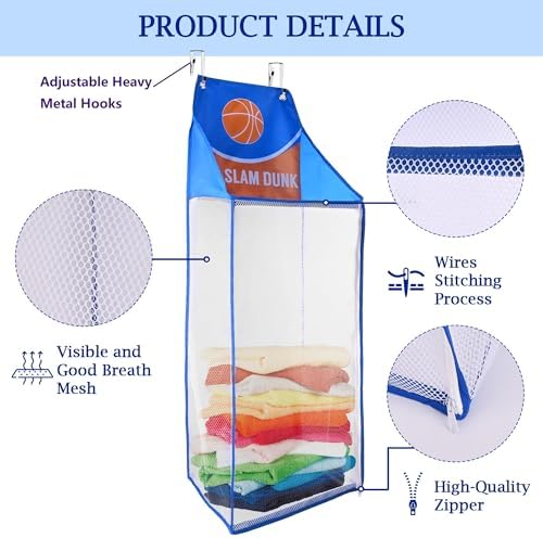 SPINFOX 2 Pack Over the Door Laundry Hamper, Hanging Basketball Basket - Image 5