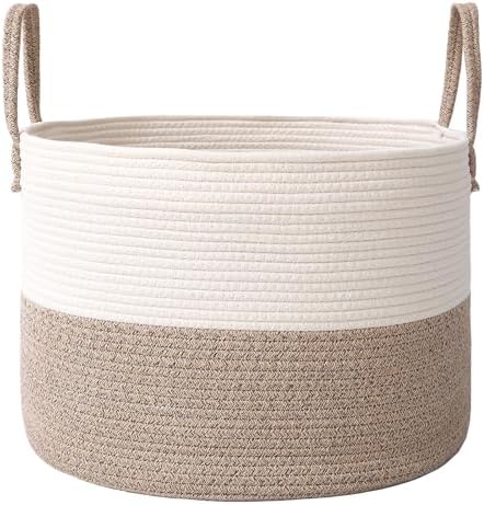JMvicyroam 115L Extra Large Machine Washable Cotton Rope Blanket Basket by JMvicyroam