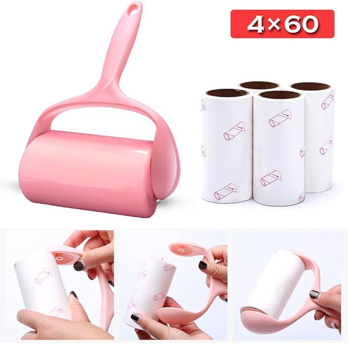 Lint Roller, Pet Hair Roller, 4 Refills Hair Remover Kit, Lint Brush - Image 3