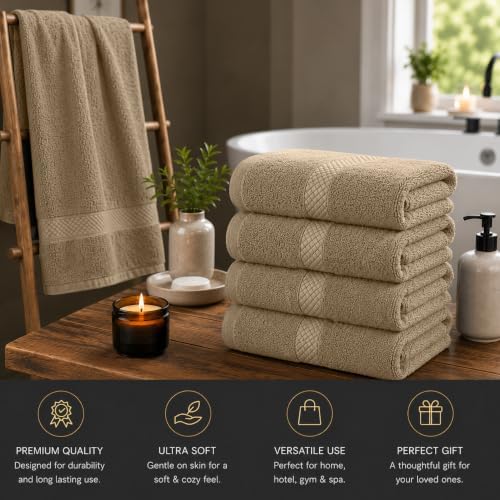 DAN RIVER 600 GSM Cotton Large Bath Towels Set of 4, 27 x 54 Inches - Image 4