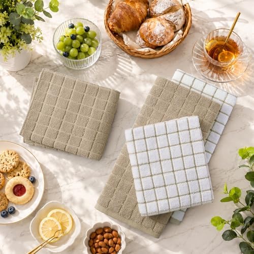 Kitinjoy Premium Kitchen Towels, Large 100% Cotton Terry 390 GSM Kitchen Hand - Image 5