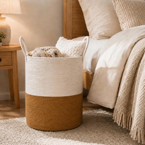 Baby Laundry Basket, Cotton Rope Nursery Hamper - Image 7