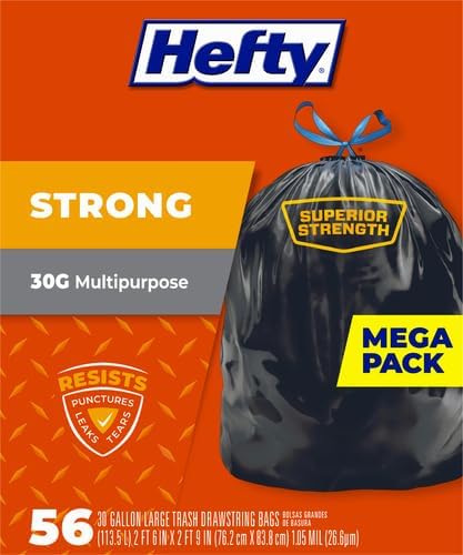 Hefty Strong 30 Gallon Trash_Bags, Large Trash-Bags 30 Gallon Size, Durable - Image 3