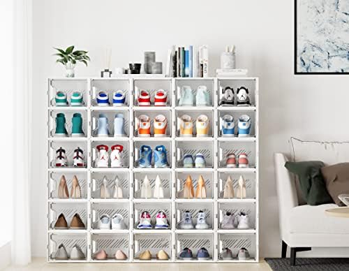 SIMPDIY XL Clear Shoe Storage Boxes, Stackable Shoe Organizer - Image 2
