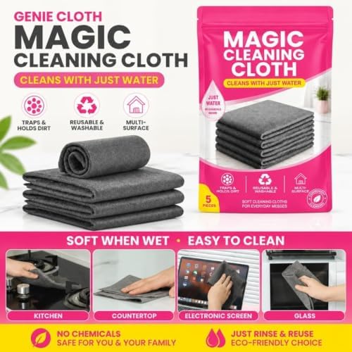 Genie Cloth Magic Cloth, Thick Microfiber, Streak‑Free - Image 5