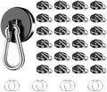 200Lbs Magnetic Carabiner Hooks, 24 Pack Black Strong Magnetic Hooks by VSKIZ
