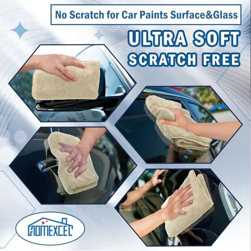 HOMEXCEL Professional Large Microfiber Car Drying Towels 2 Pack - Image 6