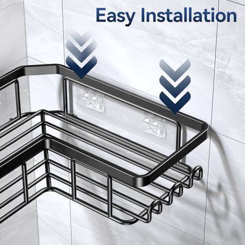 YASONIC Corner Adhesive Shower Caddy, - Image 5