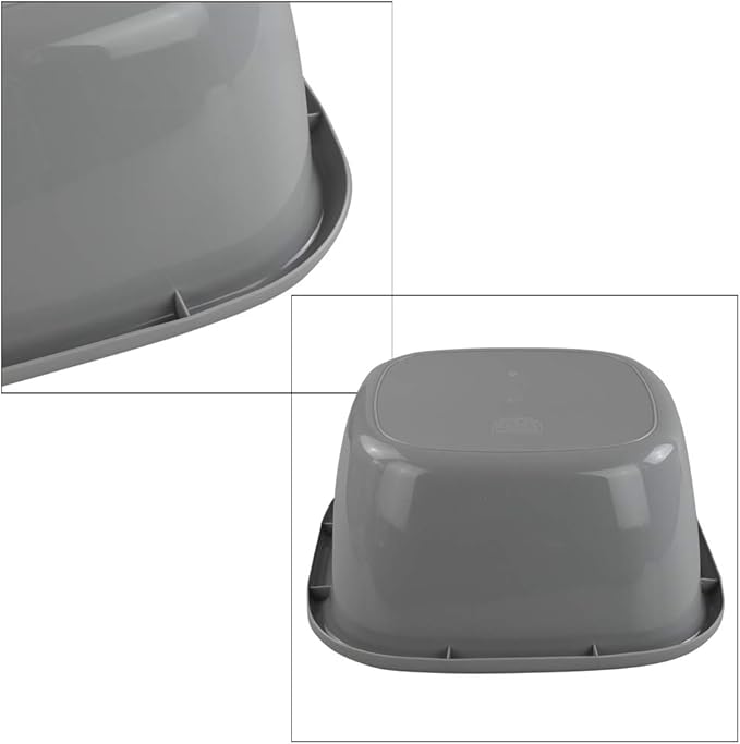 Set of 3 Plastic Wash Tub Dish Pan Basin, 16 Quart, Grey