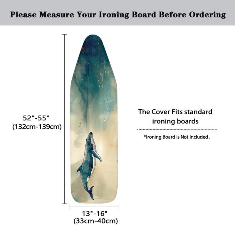 Ink Wash Painting Whales Steam Ironing Board Replacement Cover Chinoiserie - Image 6