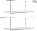 2-Pack 4 x 8 MonsterRax Overhead Garage Storage Rack, Ceiling Racks for Garage, Organization Shelving, Adjustable Hanging Shelf, White, 24"-45" Height Adjustment,