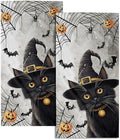 Halloween Kitchen Tea Dish Towels 2 Pack Black Witch Hat Cat Hand Towel Soft by Granbey