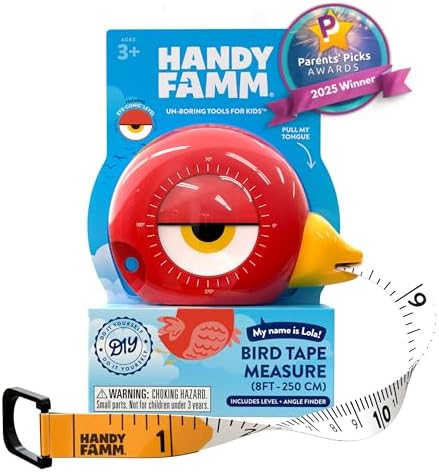 Handy Famm Kids Tape Measure, 8ft Retractable Measuring Tape by HandyFamm