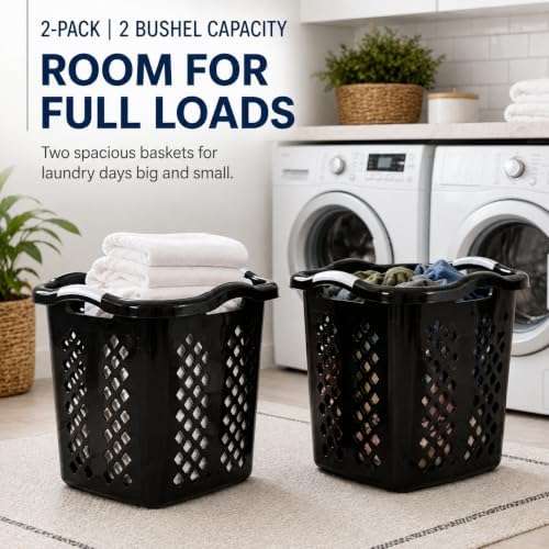 Laundry Basket 2 Pack 2 Bushel Plastic - Image 7