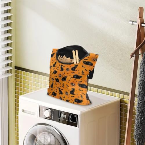 Black Cat Clothespin Bag Orange Clothespin Storage - Image 3