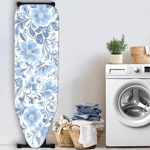 Nuxovilar Blue Floral Ironing Board Cover 15x54 Inches Polyester - Image 3