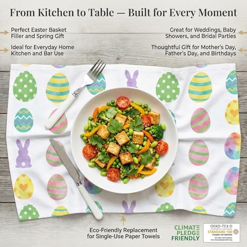 Urban Villa Kitchen Towels Cotton Dish Towels 20”x30” Egg Print - Image 4