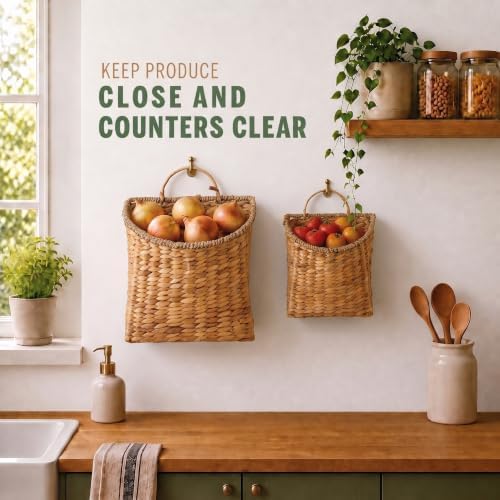 84ECO Set of 2 Wicker Hanging Baskets - Image 5