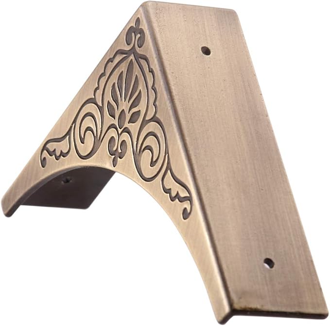 Metal Corner Protector, 4 Pcs Antique Edge Safety Guard Cabinet Furniture Corner Bumpers,Table Corner Protectors,Cover Damaged Corners on Coffee Table (Bronze)