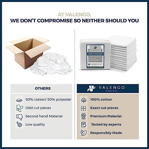 VALENGO New Lint Free Rags – 100% Cotton Cloth, Soft T-Shirt Rags, Lint Free - Image 6