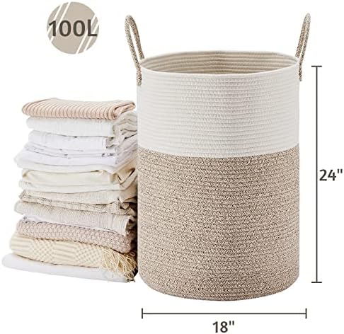 VIPOSCO 100L Extra Large Woven Laundry Basket Hamper - Image 3