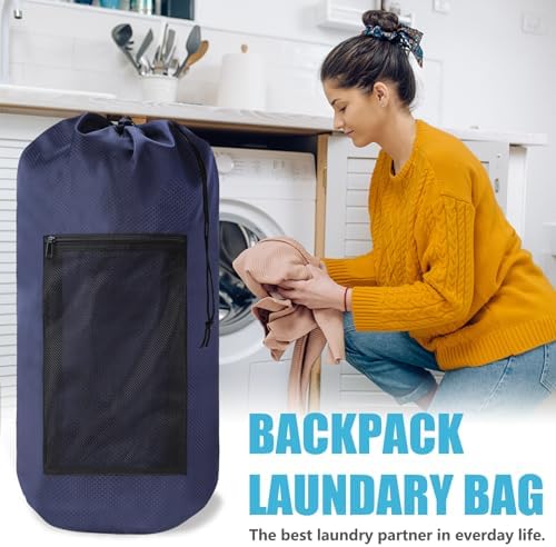 Portable with Adjustable Shoulder Straps Travel Dirty Laundry Bag, with - Image 2