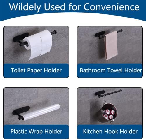 Paper Towel Holder with 2 Hooks-Under Cabinet Paper Towel Holder - Image 4