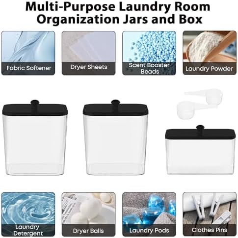 COAZEX 3 Pack Laundry Pods Containers & Dryer Sheet Holder - Image 5