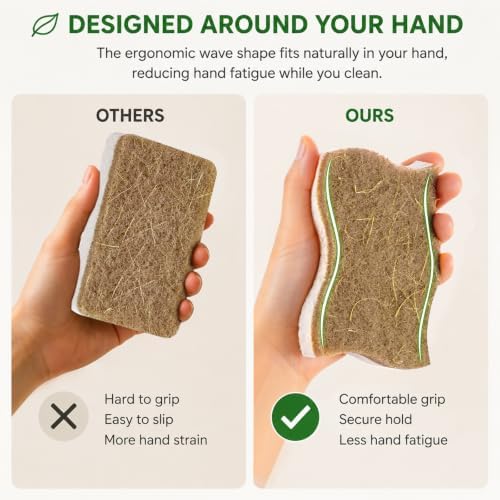 8 Pack Eco Friendly Kitchen Sponges, Non Toxic Dish Sponge - Image 2