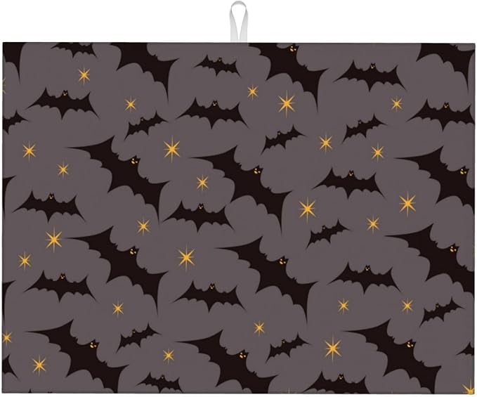 Star Bats Witchy Dish Drying Mat by indokyeyqaz