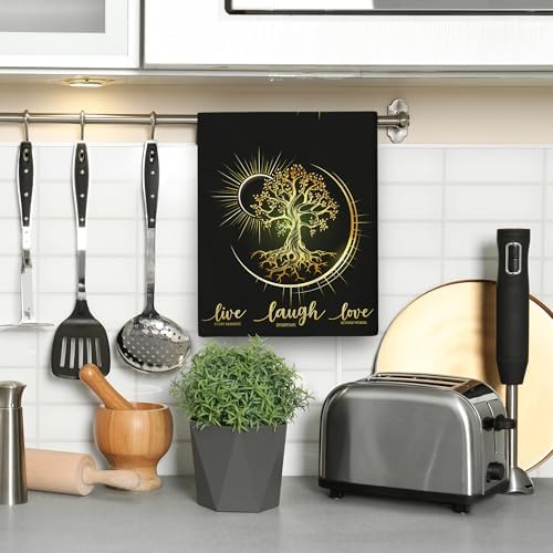 Live Laugh Love Kitchen Towels Decorative Set Tree Life Tea Towel - Image 6