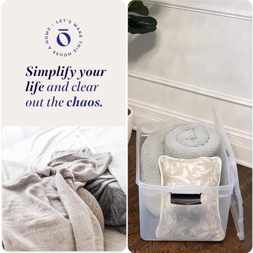 HOMZ Clear Plastic Storage Bins w/Latching Lid, 66 Qt, 2 Pack - Image 6