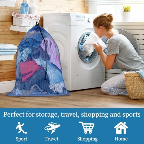 6 Pack Mesh Bag Drawstring for Storage, 23 x 35 Inch Net Bags - Image 4