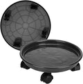 2 Pack Plant Caddy With Wheels,Plant Rollers With Wheels, Round Potted Rolling Plant Stands With Wheels Heavy Duty Flower Pot Rack on Rollers Dolly Trolley Saucer Tray Pallet Plant Dolly (12inch, Black)