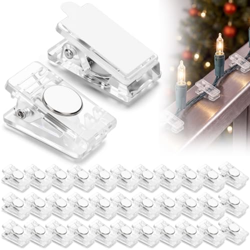 Yalikop 100 Pack Magnetic Christmas Light Clips Bulk Extra Strong Magnetic by Yalikop