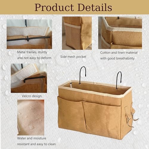 Bedside Caddy Bedside Hanging Storage Basket Multi-Function Organizer Caddy - Image 3