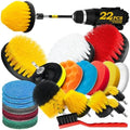 Holikme 22Pack Drill Brush Attachments Set, Scrub Pads & Sponge, Buffing Pads by Holikme