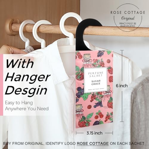 ROSE COTTAGE Large 12 Packs Sugar Grace Hanging Closet Deodorizer Air Freshener - Image 2