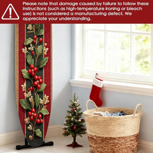 Nuxovilar Winter Holly Berries Ironing Board Cover 15x54 Polyester - Image 6