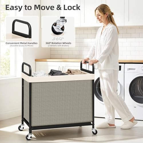 STORAGE MANIAC Rolling Laundry Hamper - Image 5