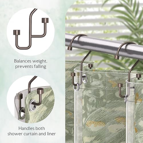 Bathway 12-Pack Double Shower Curtain Hooks, Rust-Resistant Metal Shower - Image 5