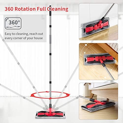Microfiber Mops for Floor Cleaning: Hardwood Floor Mop 4 Washable Pads - Image 2