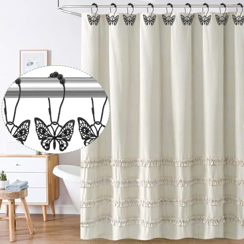 Decorative Shower Curtain Hooks, Rustproof Shower Curtain Hanger Clips - Image 2
