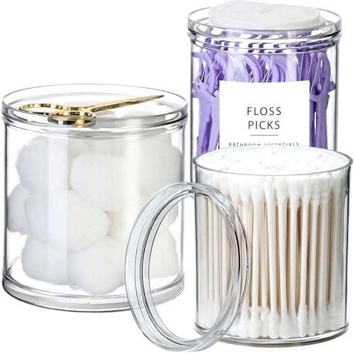SheeChung 3 Pack Clear Stackable Qtip Holder Mixed Sizes by SheeChung