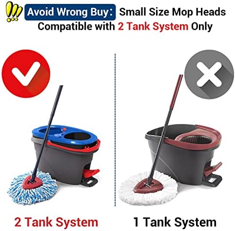 Spin Mop Replacement Heads for O-Cedar RinseClean 2-Tank, Microfiber 4-Pack - Image 2