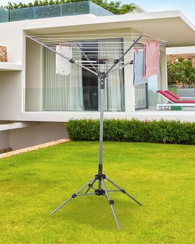STORAGE MANIAC Portable Umbrella Clothes Drying Rack 8 Lines - Image 3