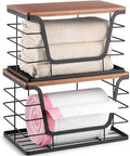 ALOCEO 2 Pack Stackable Storage Bins by ALOCEOWallHooksAdhesive